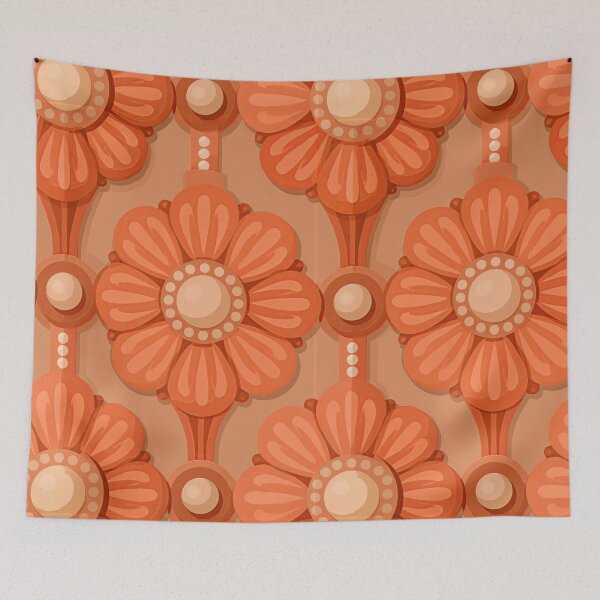 Item preview, Orange 3D Sculpted Floral Ceramic Tile designed and sold by Piotrek0001.