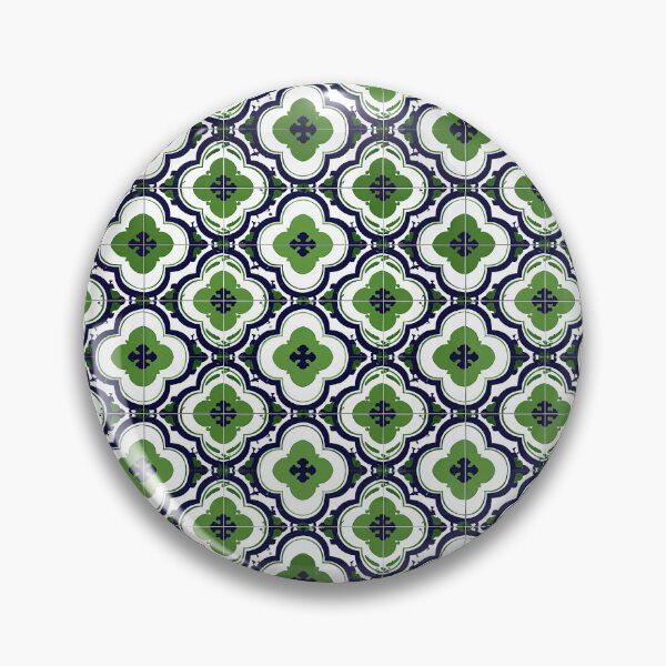 Item preview, Navy Blue and Green Geometric Cross Tile designed and sold by Piotrek0001.