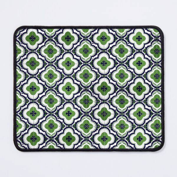 Item preview, Navy Blue and Green Geometric Cross Tile designed and sold by Piotrek0001.