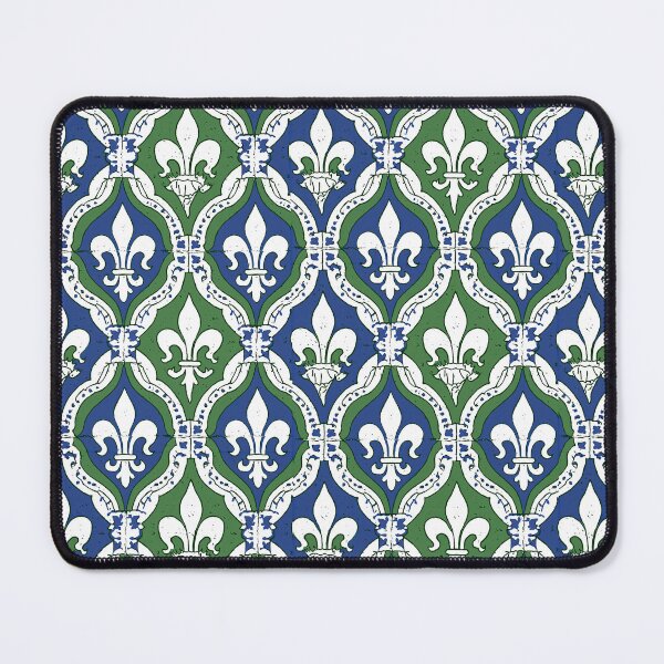Item preview, Green and Blue Fleur de Lis Traditional Tile designed and sold by Piotrek0001.