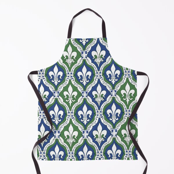 Item preview, Green and Blue Fleur de Lis Traditional Tile designed and sold by Piotrek0001.