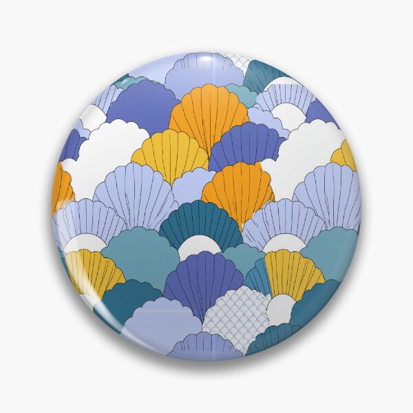 Item preview, Blue and Yellow Scallop Scale Ceramic Pattern designed and sold by Piotrek0001.