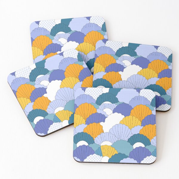 Item preview, Blue and Yellow Scallop Scale Ceramic Pattern designed and sold by Piotrek0001.
