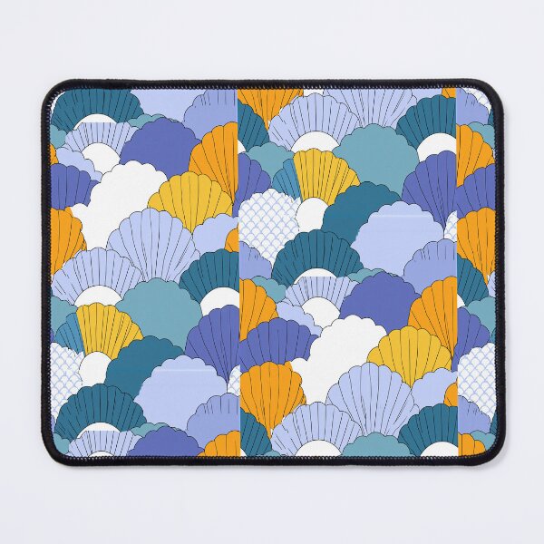 Item preview, Blue and Yellow Scallop Scale Ceramic Pattern designed and sold by Piotrek0001.