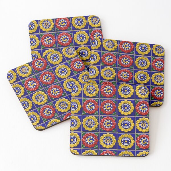 Item preview, Vibrant Yellow and Red Sunburst Majolica Tile designed and sold by Piotrek0001.
