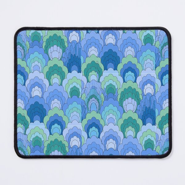 Item preview, Light Blue and Teal Overlapping Scallop Tiles designed and sold by Piotrek0001.