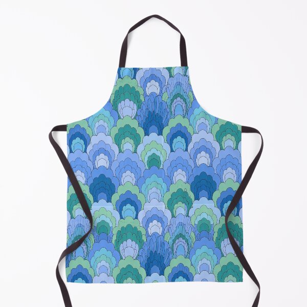 Item preview, Light Blue and Teal Overlapping Scallop Tiles designed and sold by Piotrek0001.
