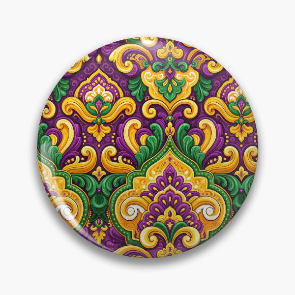 Item preview, Ornate Yellow and Purple Floral Talavera Tile designed and sold by Piotrek0001.