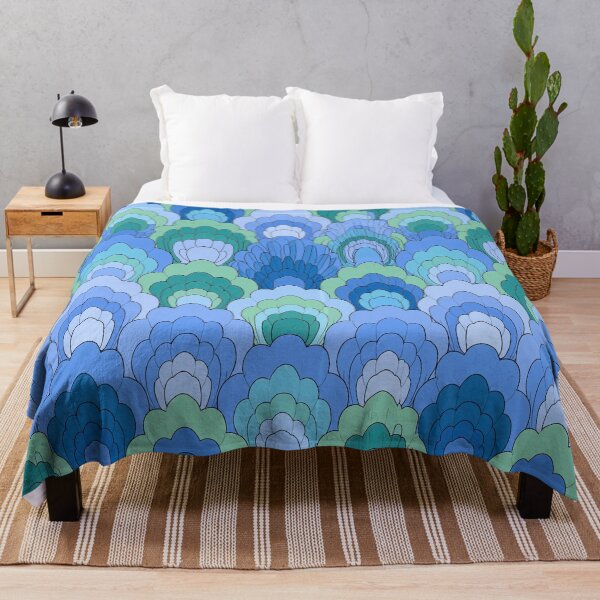 Item preview, Light Blue and Teal Overlapping Scallop Tiles designed and sold by Piotrek0001.