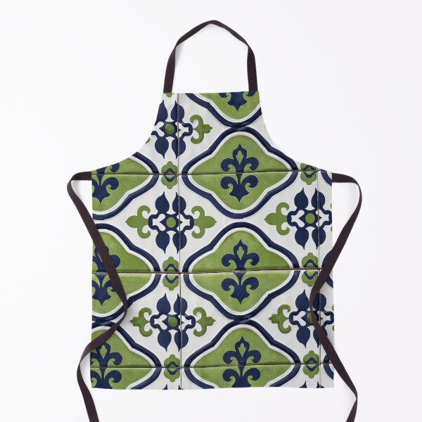Item preview, Green and Blue Geometric Floral Ceramic Tile designed and sold by Piotrek0001.