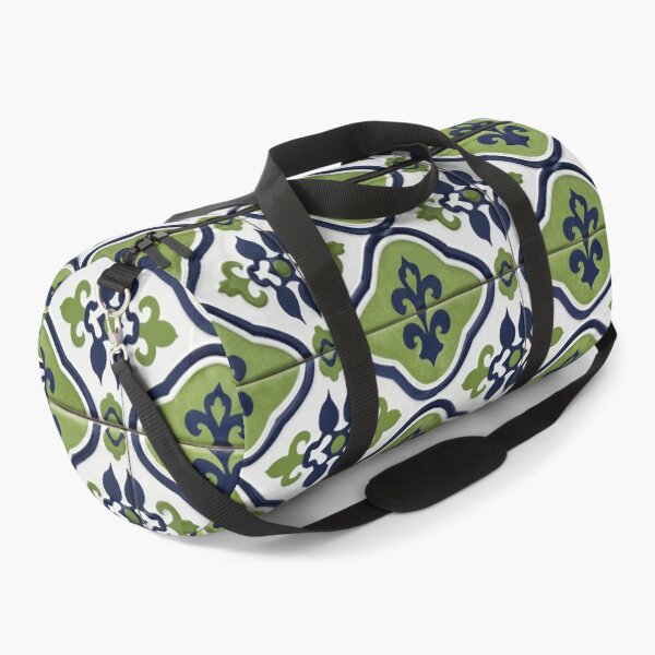 Item preview, Green and Blue Geometric Floral Ceramic Tile designed and sold by Piotrek0001.