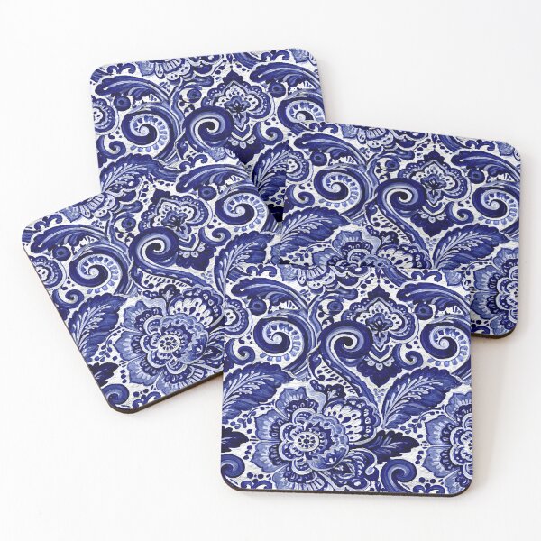 Item preview, Classic Blue and White Floral Azulejo Tile designed and sold by Piotrek0001.