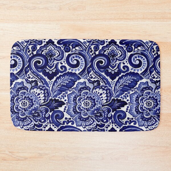 Item preview, Classic Blue and White Floral Azulejo Tile designed and sold by Piotrek0001.