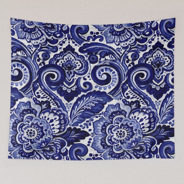 Item preview, Classic Blue and White Floral Azulejo Tile designed and sold by Piotrek0001.