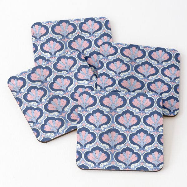 Item preview, Pastel Pink and Blue Vintage Floral Tile designed and sold by Piotrek0001.