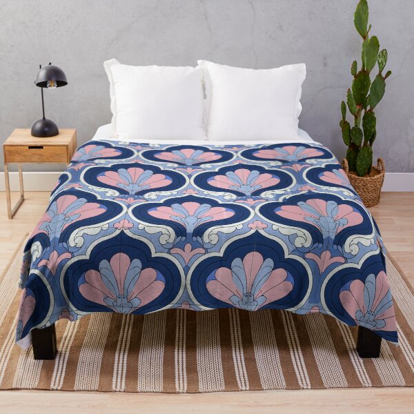 Item preview, Pastel Pink and Blue Vintage Floral Tile designed and sold by Piotrek0001.