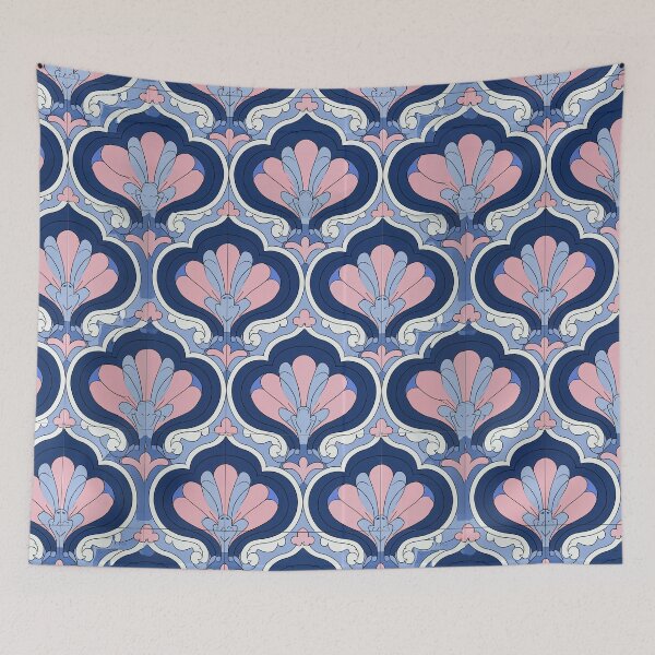 Item preview, Pastel Pink and Blue Vintage Floral Tile designed and sold by Piotrek0001.