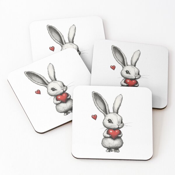 Item preview, Cottagecore Valentine Rabbit - Hand-Drawn Whimsical Bunny Love Illustration designed and sold by illeN-Art-World.