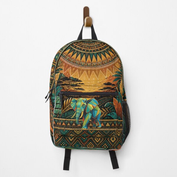 Item preview, Geometric Elephant in Vibrant Colors designed and sold by PixelsTelas.