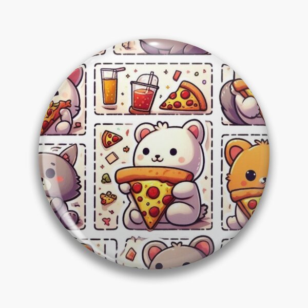 Item preview, Cheesy Pizza Animals – Fun Cozy Food Art Print designed and sold by Saucebyte.