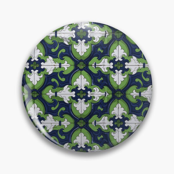 Item preview, Green and Blue Leafy Damask Ceramic Pattern designed and sold by Piotrek0001.
