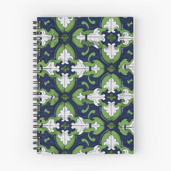 Item preview, Green and Blue Leafy Damask Ceramic Pattern designed and sold by Piotrek0001.