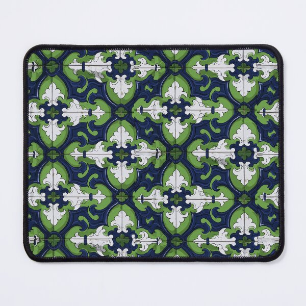 Item preview, Green and Blue Leafy Damask Ceramic Pattern designed and sold by Piotrek0001.