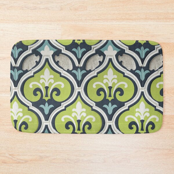 Item preview, Lime Green and Blue Abstract Retro Tile designed and sold by Piotrek0001.