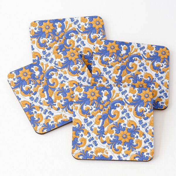 Item preview, Vibrant Orange and Blue Mediterranean Mosaic designed and sold by Piotrek0001.
