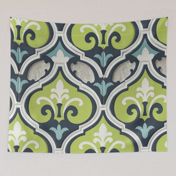 Item preview, Lime Green and Blue Abstract Retro Tile designed and sold by Piotrek0001.