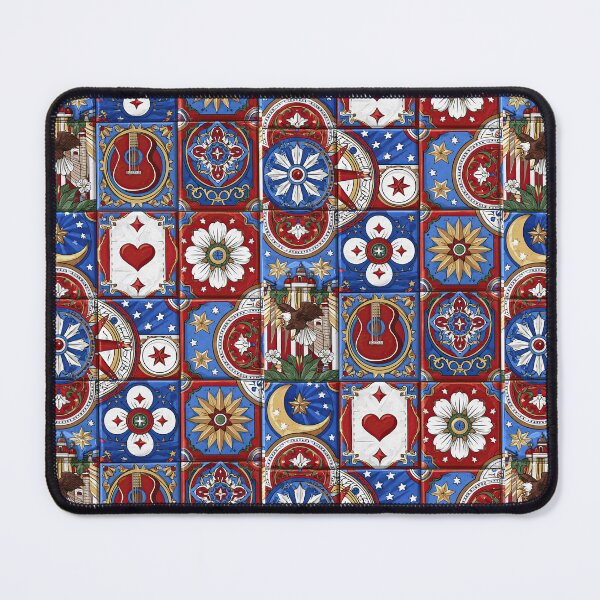 Item preview, Vintage Red and Blue Patchwork Tile Pattern designed and sold by Piotrek0001.