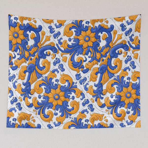 Item preview, Vibrant Orange and Blue Mediterranean Mosaic designed and sold by Piotrek0001.