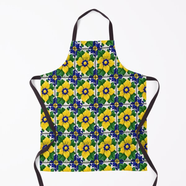 Item preview, Bright Yellow and Blue Floral Talavera Tile designed and sold by Piotrek0001.