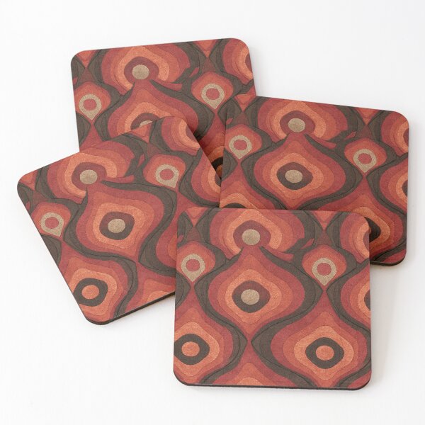 Item preview, Retro 70s Orange and Brown Curvy Wallpaper designed and sold by Piotrek0001.