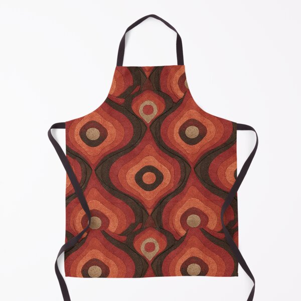Item preview, Retro 70s Orange and Brown Curvy Wallpaper designed and sold by Piotrek0001.