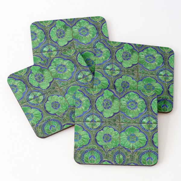 Item preview, Rich Emerald Green Floral Ceramic Tile Texture designed and sold by Piotrek0001.