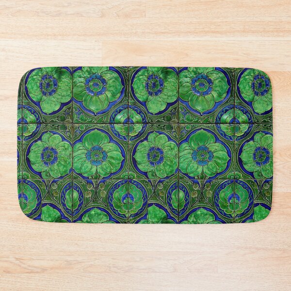 Item preview, Rich Emerald Green Floral Ceramic Tile Texture designed and sold by Piotrek0001.