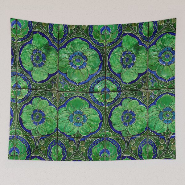 Item preview, Rich Emerald Green Floral Ceramic Tile Texture designed and sold by Piotrek0001.