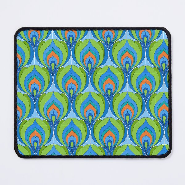 Item preview, Retro Blue and Green Peacock Feather Pattern designed and sold by Piotrek0001.