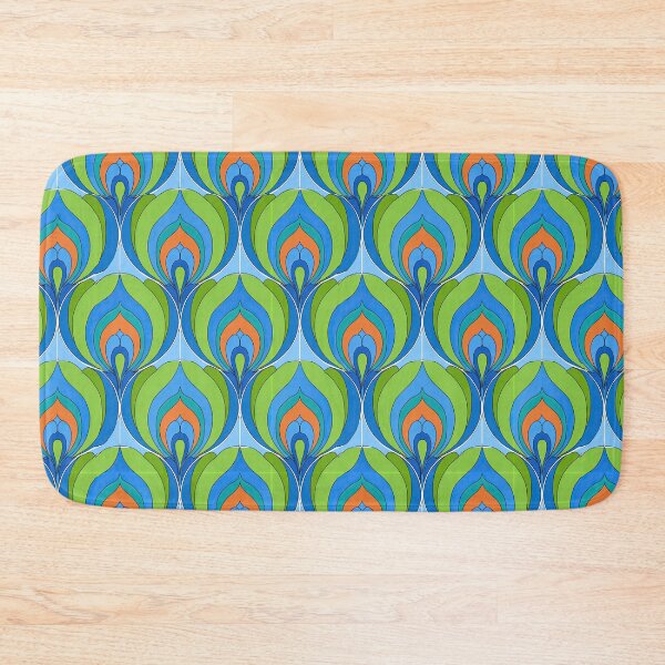 Item preview, Retro Blue and Green Peacock Feather Pattern designed and sold by Piotrek0001.