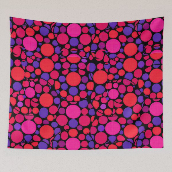 Item preview, Neon Pink and Red Geometric Circle Mosaic designed and sold by Piotrek0001.