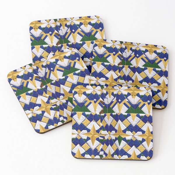 Item preview, Blue Yellow and White Star Geometric Tile designed and sold by Piotrek0001.