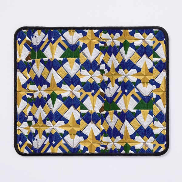 Item preview, Blue Yellow and White Star Geometric Tile designed and sold by Piotrek0001.