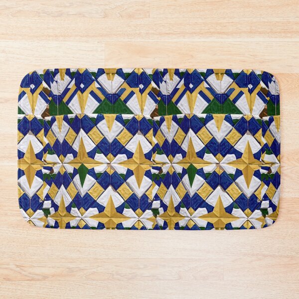 Item preview, Blue Yellow and White Star Geometric Tile designed and sold by Piotrek0001.