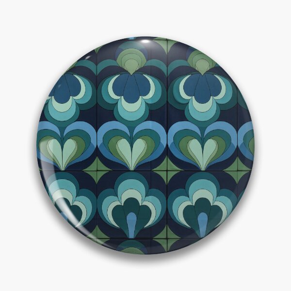 Item preview, Dark Blue and Teal Retro Wavy Ceramic Tile designed and sold by Piotrek0001.