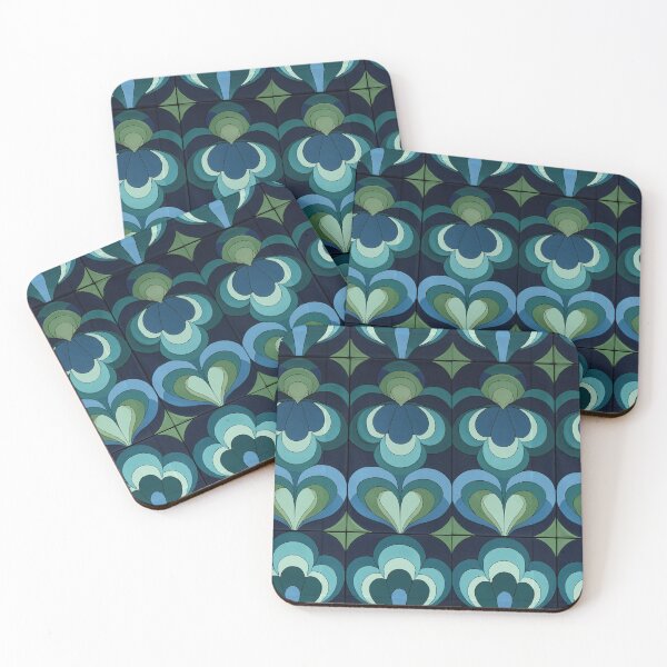 Item preview, Dark Blue and Teal Retro Wavy Ceramic Tile designed and sold by Piotrek0001.