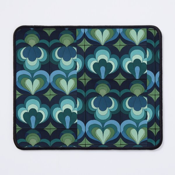Item preview, Dark Blue and Teal Retro Wavy Ceramic Tile designed and sold by Piotrek0001.