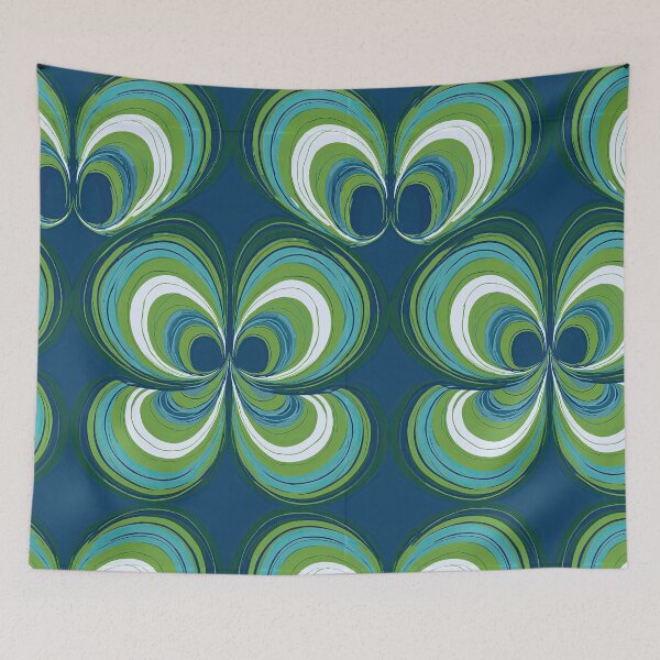 Item preview, Teal and Green Vintage 70s Wallpaper Pattern designed and sold by Piotrek0001.