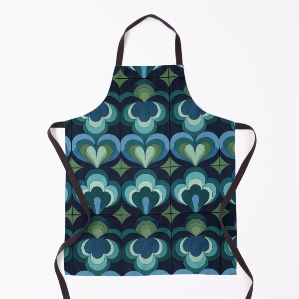 Item preview, Dark Blue and Teal Retro Wavy Ceramic Tile designed and sold by Piotrek0001.