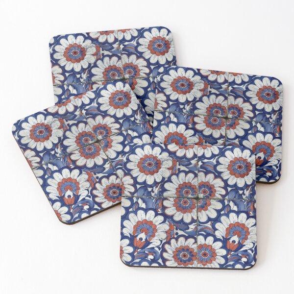 Item preview, Red White and Blue Ornate Floral Mosaic designed and sold by Piotrek0001.